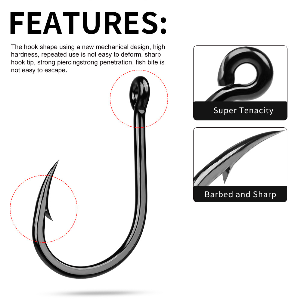 10Pcs High Carbon Steel Barbed - Fishing Hook Assortment recension och pris